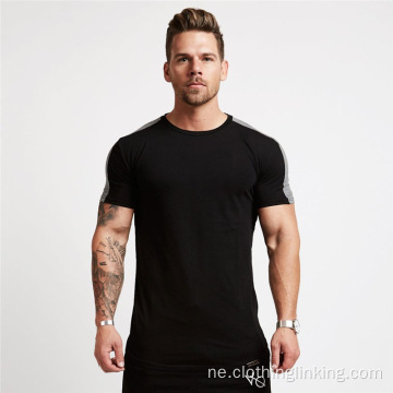 पुरुषको छोटो स्लीव स्नायु कसरत आकस्मिक टी शर्ट